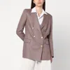 Tagliatore Brown Double-breasted Linen Jacket Women In Brown