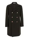 Tagliatore Brown Double Breasted Wool Coat In Green