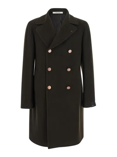 TAGLIATORE BROWN DOUBLE BREASTED WOOL COAT