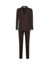 Tagliatore Brown Jacquard Wool Vesuvio Double-breasted Suit In Brown