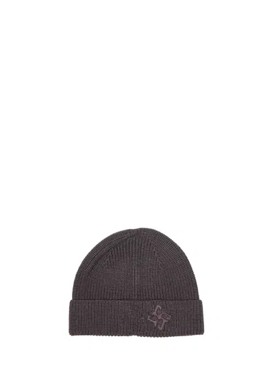 Tagliatore Brown Merino Wool Knit Grouse Beanie With Logo