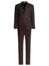 Tagliatore Patch-pocket Single-breasted Suit In Brown