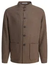 Tagliatore Stand Collar Long Sleeves Front Pockets Coat In Brown