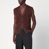 Tagliatore Perforated Cotton Vest Ribbed Hem In Brown