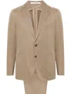 Tagliatore Single-breasted Cotton And Wool Blend Suit In Brown