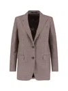 Tagliatore Structured Blazer With Notch Lapel And Back Vent In Brown