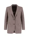 Tagliatore Structured Blazer With Notch Lapel And Back Vent In Brown