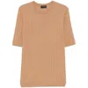 Tagliatore Ribbed Fitted T-shirt With Classic Crew Neckline