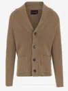 Tagliatore Jackson Stretch Wool Cardigan In Brown