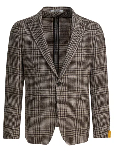 Tagliatore Brown Virgin Wool Blend Jacket In Multi