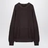 Tagliatore Wool Crew Neck Pullover With Raglan Sleeves In Brown