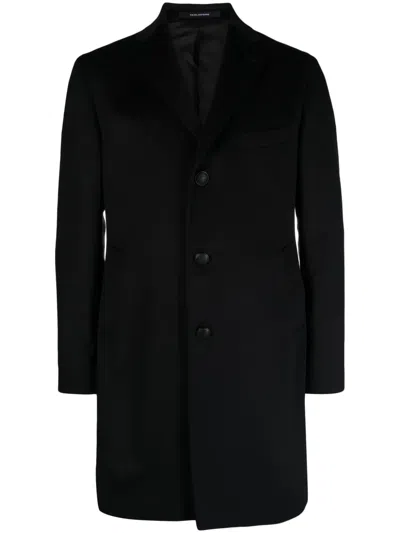 Tagliatore Bruce Felted Wool Coat In Black