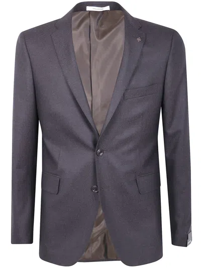 Tagliatore Two-button Wool Blazer In Brown