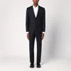 Tagliatore Black Virgin Wool Bruce Single-breasted Suit In Blue