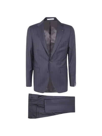 Tagliatore Bruce Single-breasted Suit Jacket In Blue