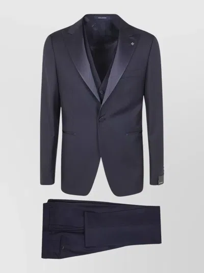Tagliatore Bruce Smoking Single Breasted Man Suit In Blue
