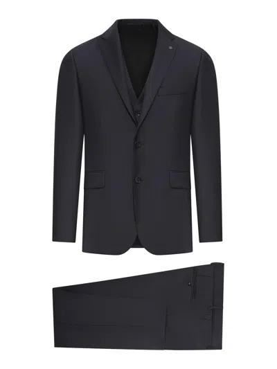 Tagliatore Bruce Tailored Wool Suit In Black