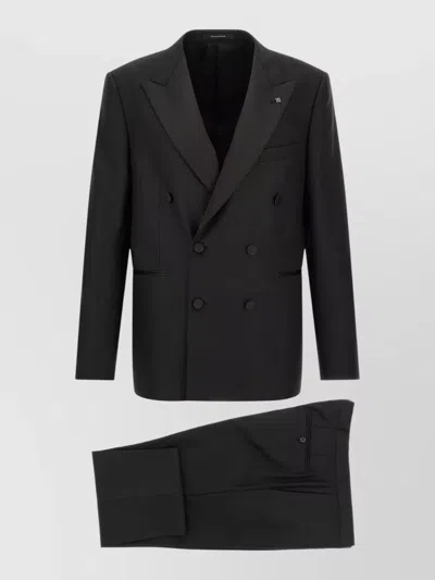 Tagliatore Bruce Tuxedo Tailored Coat Trousers Set In Black