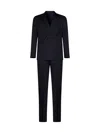 Tagliatore Black Double-breasted Tuxedo Suit With Covered Buttons In Black