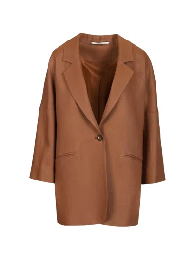Tagliatore Bruna Single-breasted Blazer In Brown