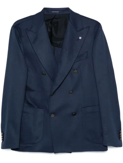 Tagliatore Brushed Blazer In Blue