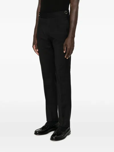 Tagliatore Buckle-detail Trousers In Black