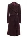 Tagliatore Burgundy Alpaca And Wool Molly Wrap Coat In Burgundy