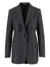 Tagliatore Single-breasted Jacket In Wool And Viscose Blend In Black