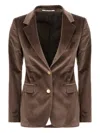 Tagliatore Button Blazer In Brown