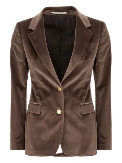 Tagliatore Button Blazer In Brown