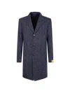 Tagliatore Button Classic Coat In Blue