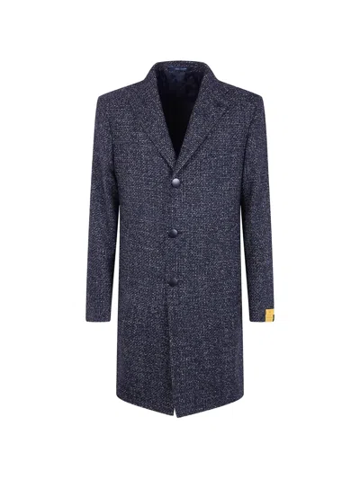 Tagliatore Button Classic Coat In Blue