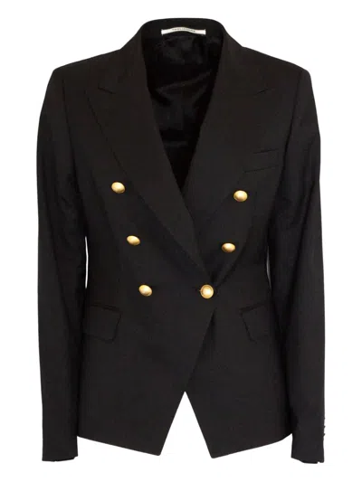 Tagliatore Button Double-breasted Suit In Black