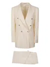 Tagliatore Button Double-breasted Suit In Neutral