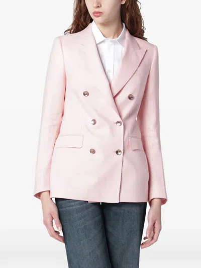Tagliatore Button Double-breasted Blazer In Pink