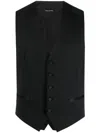 Tagliatore Panelled Virgin Wool Waistcoat In Black