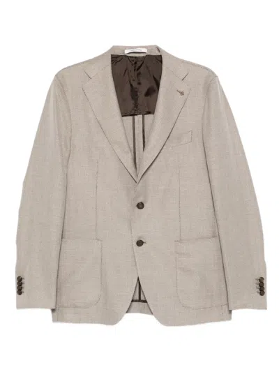 Tagliatore Button-fastening Blazer In Brown