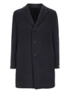 Tagliatore Button-fastening Cashmere Coat In Black