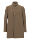 Tagliatore Button-fastening Coat In Brown