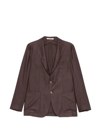 Tagliatore Button-fastening Flap-pocket Jacket In Brown