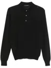 Tagliatore Merinos Polo Manica Lunga In Black