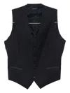 Tagliatore Button-fastening Sleeveless Waistcoat In Black