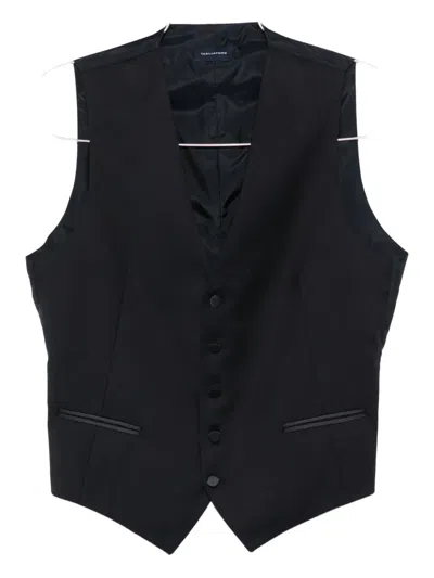 Tagliatore Button-fastening Sleeveless Waistcoat In Black