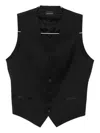 Tagliatore Button-fastening Sleeveless Waistcoat In Black