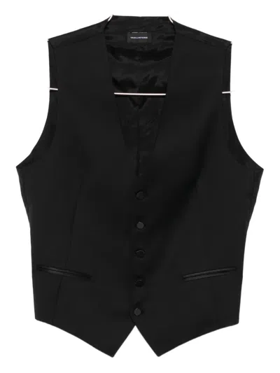 Tagliatore Button-fastening Sleeveless Waistcoat In Black