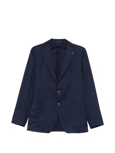 Tagliatore Button-fastening Two-pocket Jacket In Blue