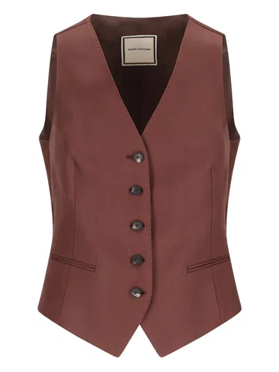 Tagliatore Button-fastening V-neck Waistcoat In Burgundy