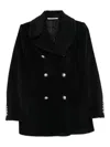 Tagliatore Button-front Double-breasted Coat In Black