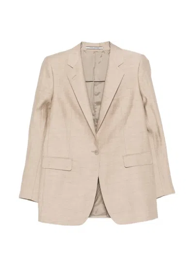 Tagliatore Button Front Jacket In Neutral