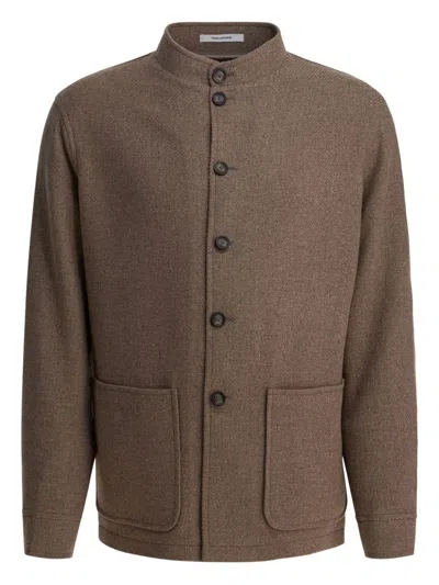 TAGLIATORE BUTTON-FRONT PATCH-POCKET COAT
